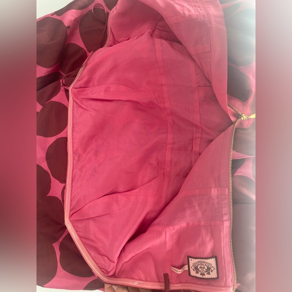 Y2K Juicy Couture Apple / Pear Polkadot Pink & Brown Bubble Hem Mini Dress - Picture 11 of 11